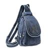 Zaino Borsa a Tracolla da Donna Borsa da Petto Multiuso Zaino in Denim All-match