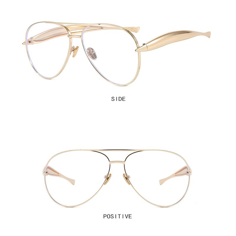 Luxus Metall Rund Dicke Fassung Sonnenbrille Lässig Uv400 Schutz Brille Für Damen Herren Doppelsteg Sonnenbrille