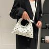 Fashion Polka Dot Shoulder Bag Bow Tie Rope PU Leather Polka Dot Handbag Hand-held Small Bag Women