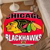 Στρογγυλό Χαλί με Λογότυπο Chicago Blackhawks για Σαλόνι, Υπνοδωμάτιο, Χώρο Παιχνιδιού, Χαλί Καρέκλας, Χαλί Περιοχής, Κυκλικό Χαλί, Μεγάλο Μέγεθος Διακόσμηση Ανεμιστήρα Χριστουγεννιάτικο Δώρο