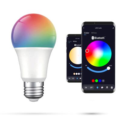 Lâmpada Tuya 10W Bluetooth E27 RGBCCT Quente, Fria, Neutra, Colorida RGB