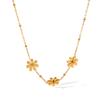 Kleine Gänseblümchen Sonnenblumen Anhänger Halskette Für Frauen Titanstahl Schlüsselbein Kette Anlaufbeständiger Schmuck
