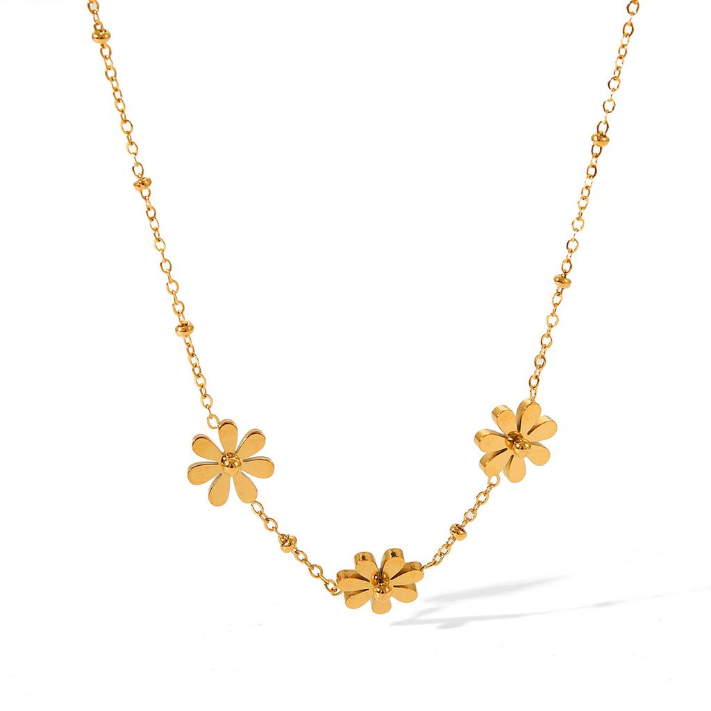 Kleine Gänseblümchen Sonnenblumen Anhänger Halskette Für Frauen Titanstahl Schlüsselbein Kette Anlaufbeständiger Schmuck