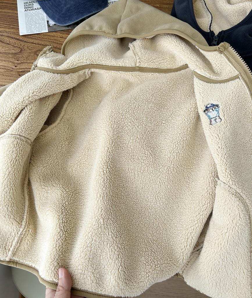 Autumn Winter Childrens Boys Outerwear Zipper Hooded Thick Lamb Fleece Kids Boys Jacket Velvet Warm 3-10 Years Boys Coat