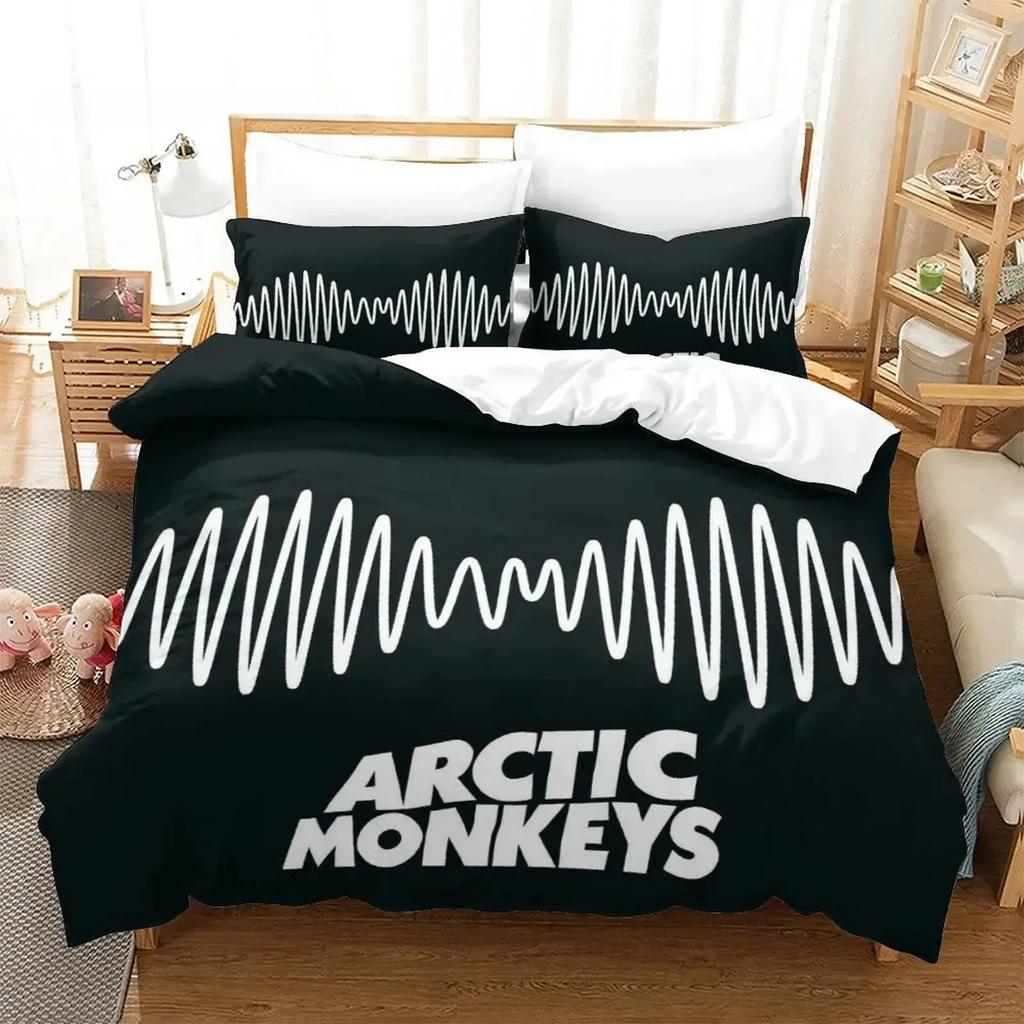 Nová ložní souprava Arctic Monkeys Jednolůžko Dvojlůžko Plná Velikost Queen King Ložní souprava Aldult Dítě Ložnice Sady povlečení 3D Tisk prostěradlo