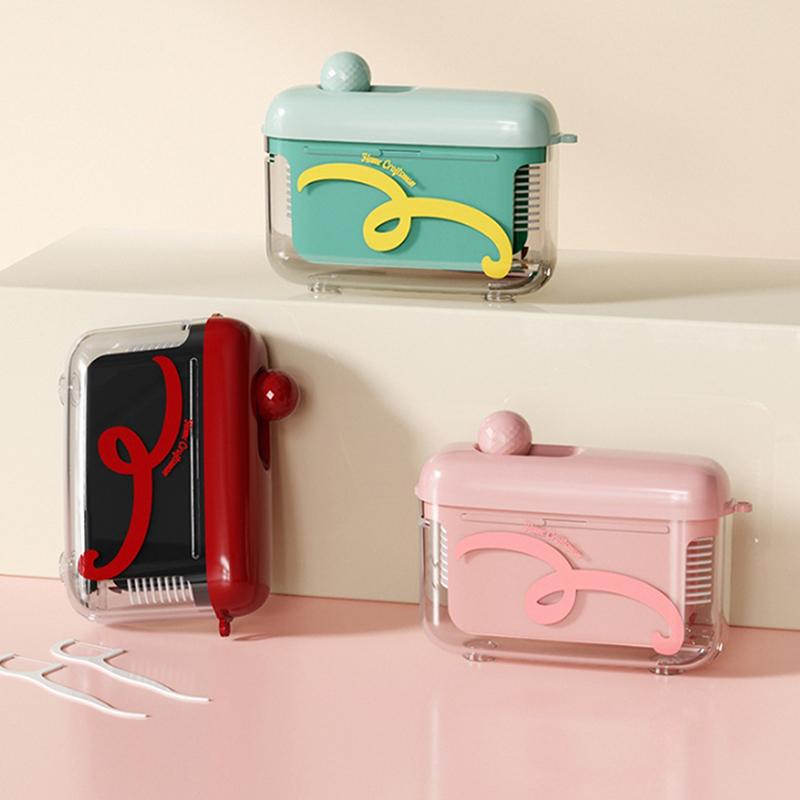 Dental Floss Storage Box Auto Pop Up Design Portable Dental Floss Dispenser Teeth Cleaning Tools Box Refillable Outdoor Kitchen