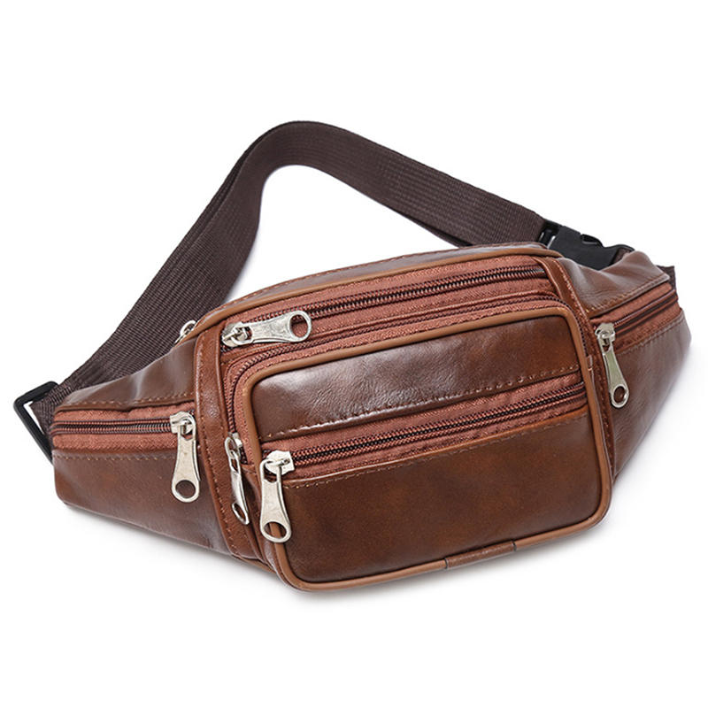 

Men s Waist Bag Outdoor Sports and Leisure Chest Backpack Multi-functional Running Single Shoulder Crossbody Bag коричневий