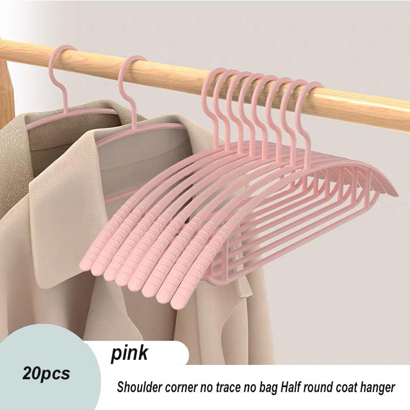 20 New Traceless Anti-slip Semicircular Hangers Wet And Dry Plastic Hanging Accessories Space Saving Anti-deformation Hangers