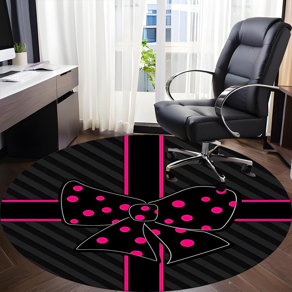 1pc Polka Dot Bow Chair Carpet for Office, Non-slip, Soft and Durable Office Rug for  Decoration, Perfect for Office Yy260105076
