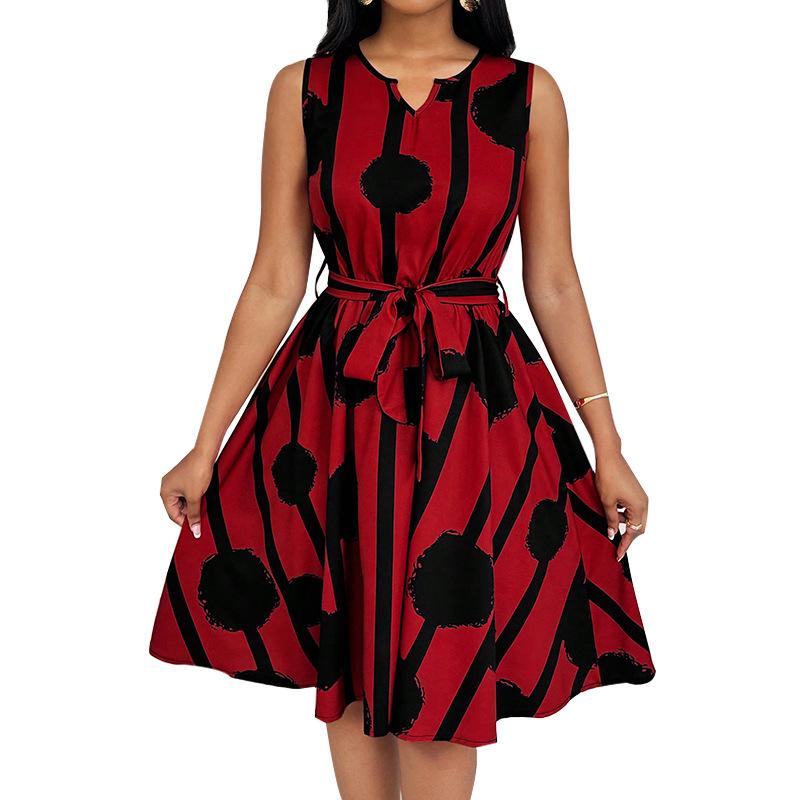 Women's Clothing Summer Fashion Style Dress Belt Vest A-line Skirt for Women Party Dress