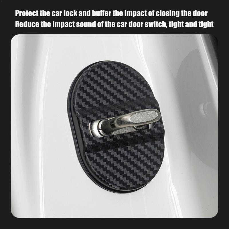 Door Latch Cover For Cars Noise Reducing Door Lock Cover 4 PCS Door Latch Cover Shock Absorbing Door Lock Protector Car Door