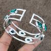Indicolite Tourmaline Gemstone 925 Sterling Silver Cuff Bangle Adjustable KKG-205