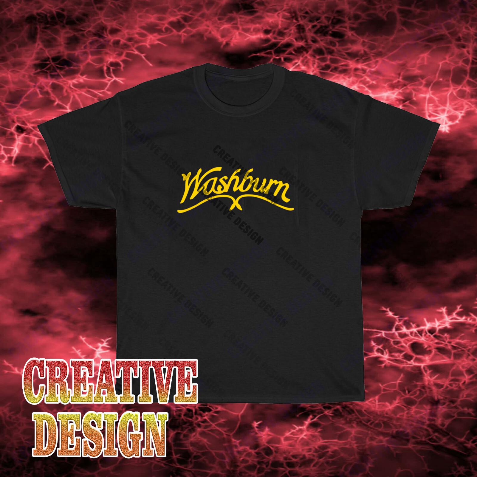 New Design Washburn Guitar Logo Unisex Black T-Shirt S