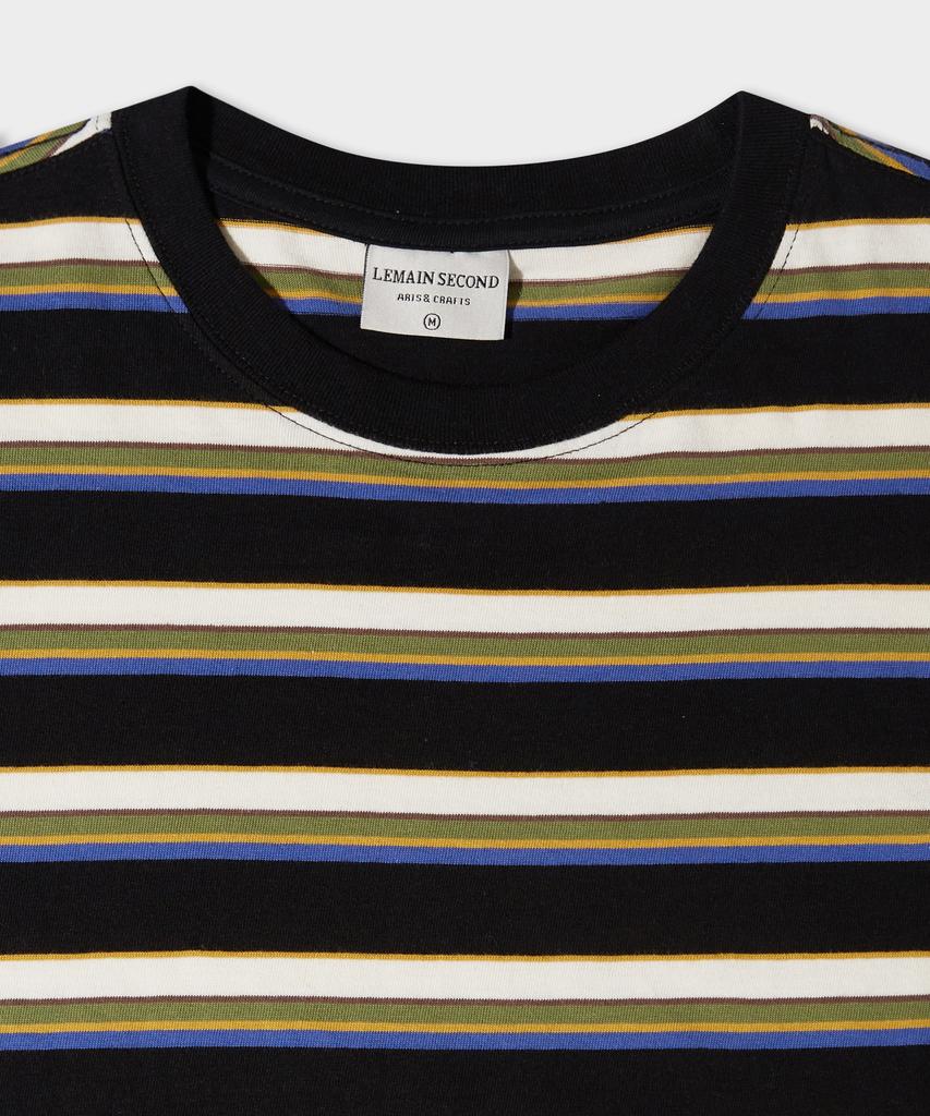 LEMAIN SECOND Fine Stripe Oversized Short Sleeve T-Shirt [Ivory]