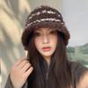 Winter Hat Women's Big Head Circumference Shows Face Small Bucket Hat Fleece Thermos Basin Hat Fashionable Versatile Bucket Hat