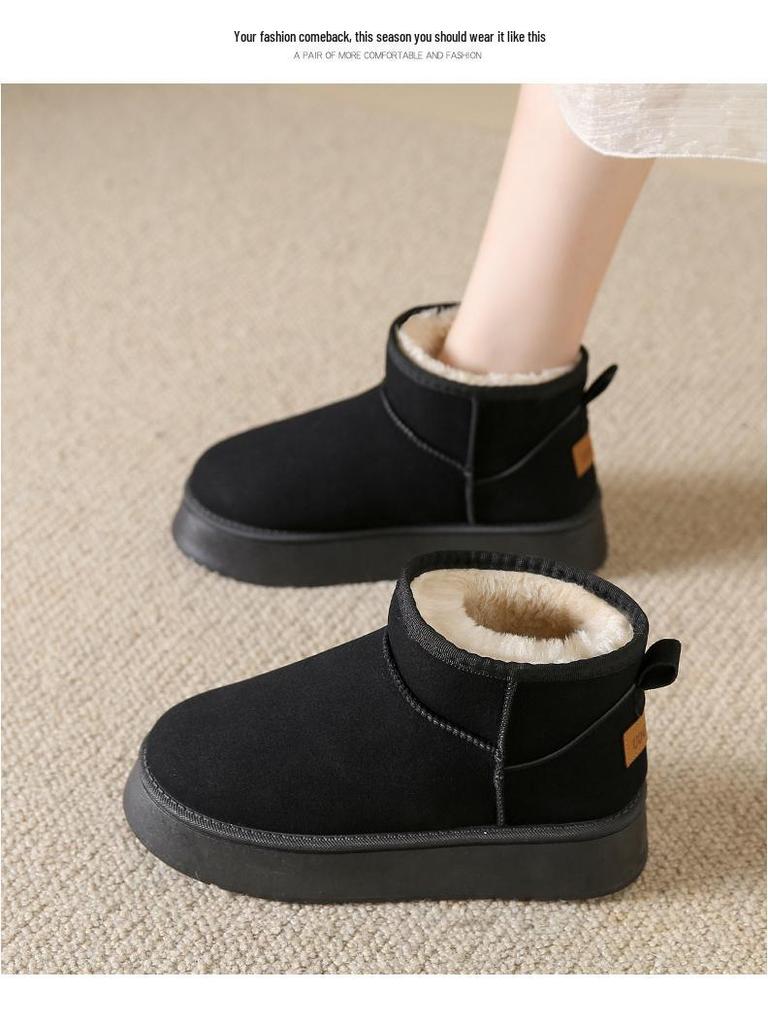 Women's 2023 Fur-Lined Waterproof Snow Boots: Thick Sole & Warm Cotton Design