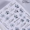 2pcs Lily Letter Nail Stickers, Elegant Black and White Ink Painting Style Flower and Letter Patterns Self-adhesive Nail Decals