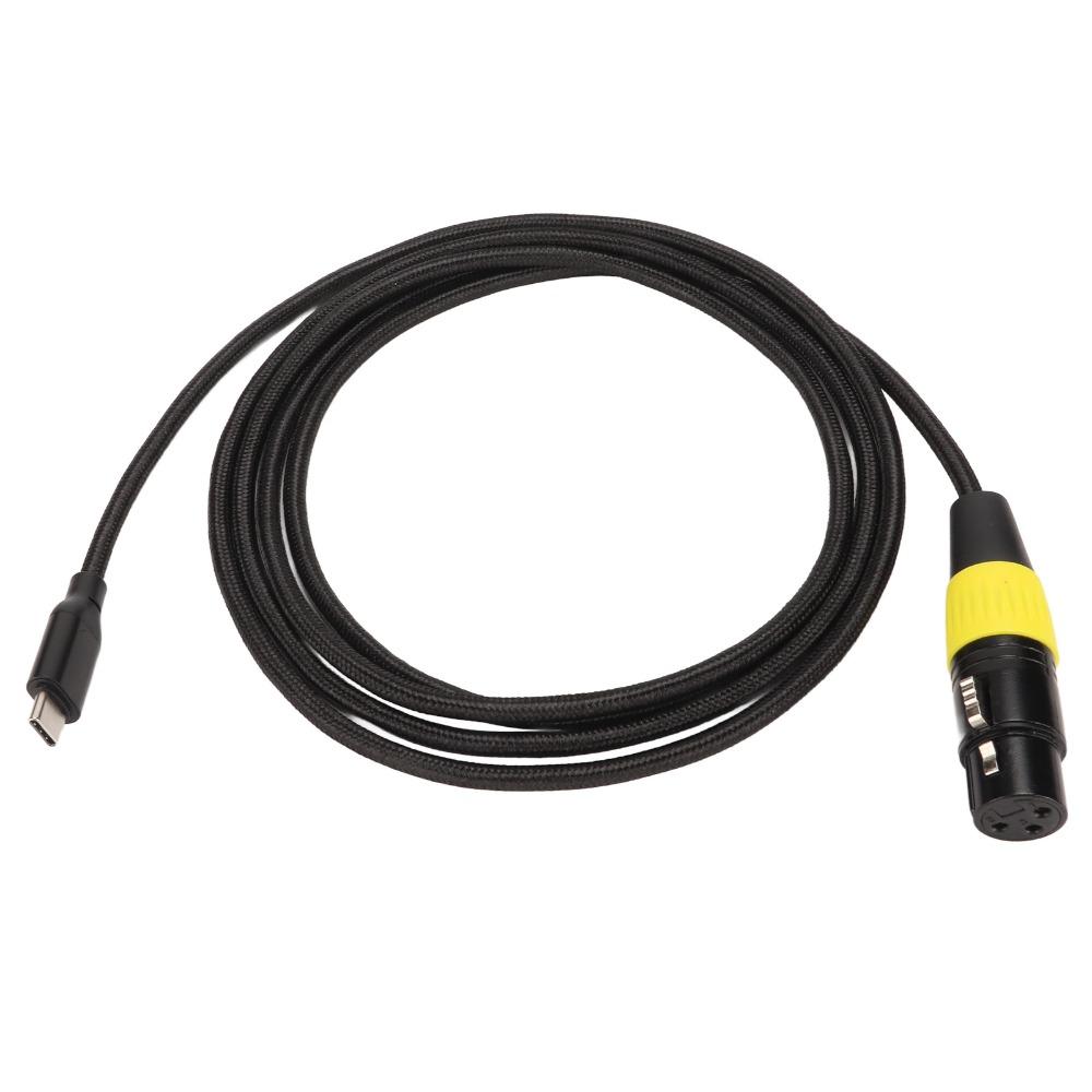3 Pin XLR XLR to USB C Cable Flexible USB C Microphone Cable XLR Female Connector Cable  For Tablet