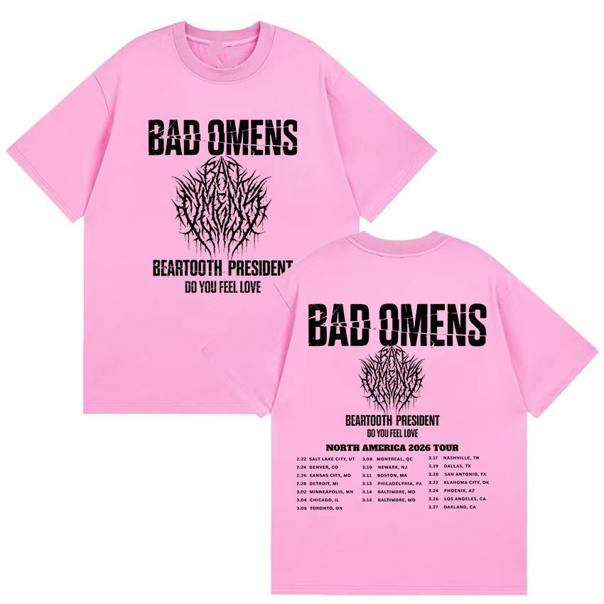 2026 Rock Band Bad OUnisexs Tour Graphic Tshirt Unisex and Women New Summer Gothic Clothing Hiphop Round Neck Short Sleeved Top
