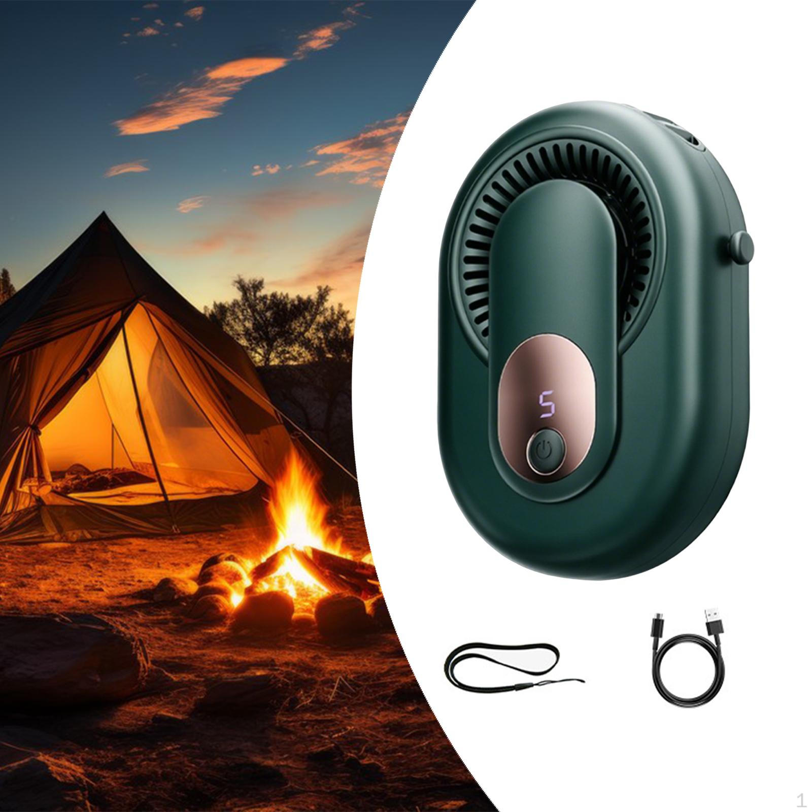 

Clip on Waist Fan Handheld Multifunctional Table Travel Accessory Hanging for Backpacking зелений