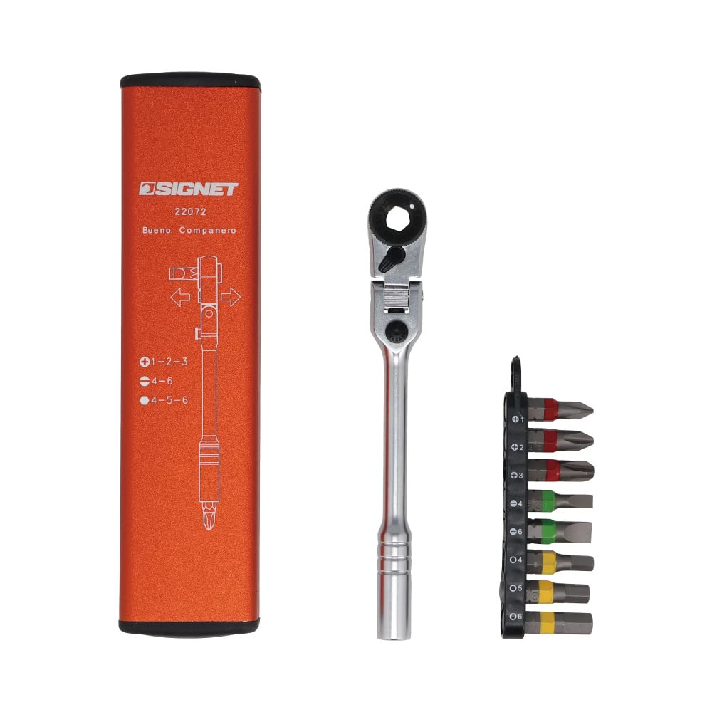 SIGNET Mini Ratchet Flex Head Type Flex Mini Ratchet Set Orange 22072 60-tooth оранжевый