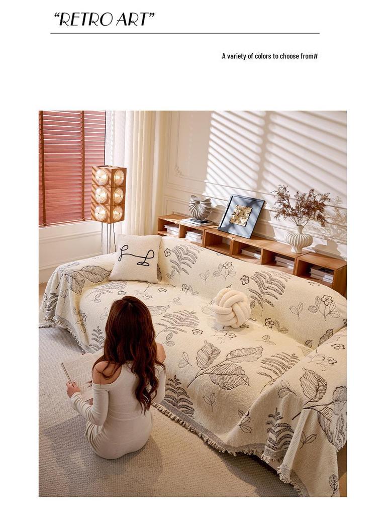 Hochwertiger Chenille Winter Sofabezug - Plüschig und luxuriös im Retro-Französischen Stil