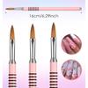 3PCS Brush for Acrylic Nails, Nail Brushes for Acrylic Application, 2/4/5 Sizes with Non-slip Handle, Purple-Pink Gradient for DIY & Home Use