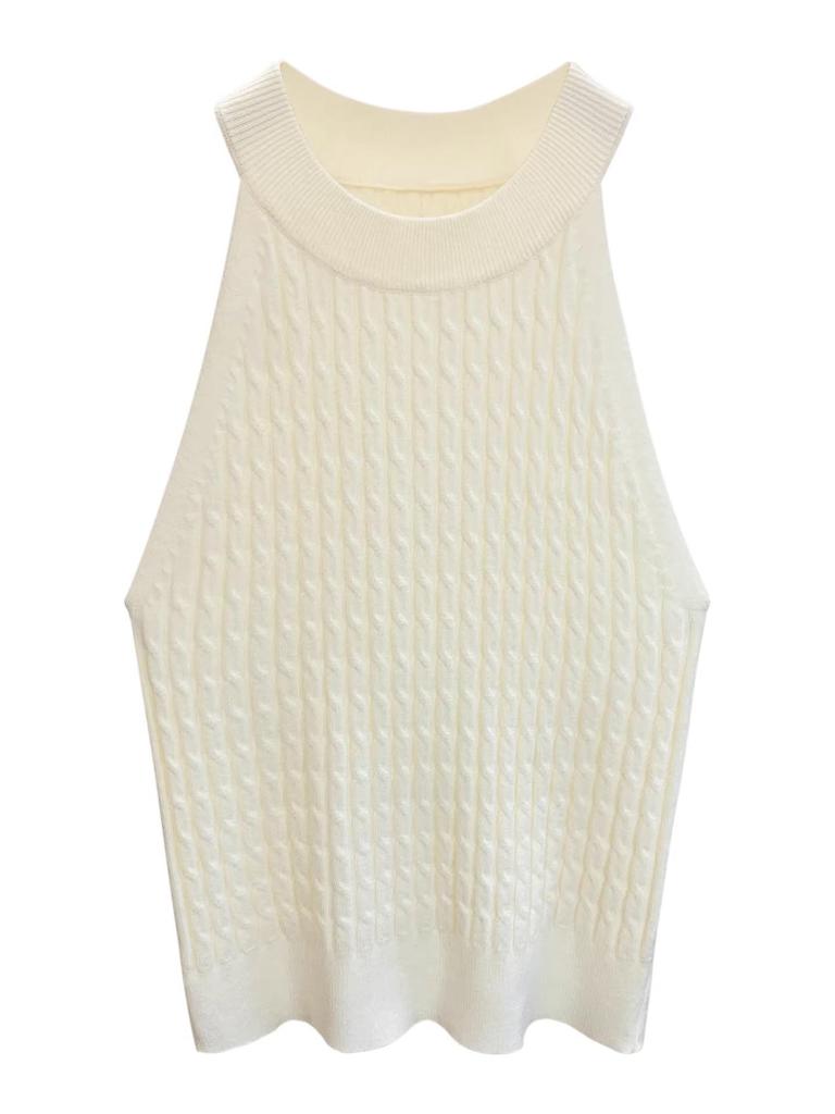 Women's Slim Fit Knitted Halter Top Camisole - Summer 2025 Sleeveless Vest