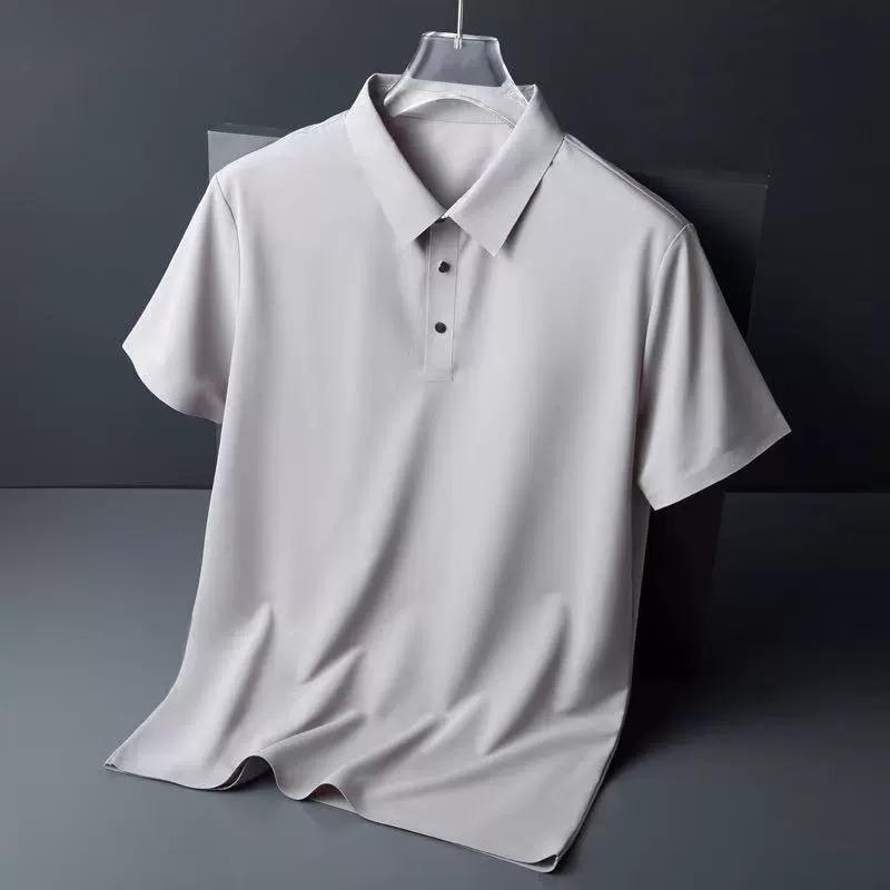 Velká velikost 5XL Letní pánské polo tričko Ležérní volné krátkorukávé tričko z ledového hedvábí Pánské rychleschnoucí Pánské oblečení pro podnikání