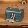 Vintage Wooden Jewelry Storage Box with Lock - Ideal for Earrings, Necklaces, Gifts, and Photography Props.