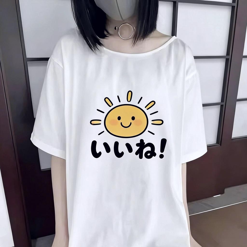 Trendy and Casual Style Summer Loose and Cute Tshirt for Women Casual Roundneck Japanese Cartoon Top New Shortsleeved Clothes