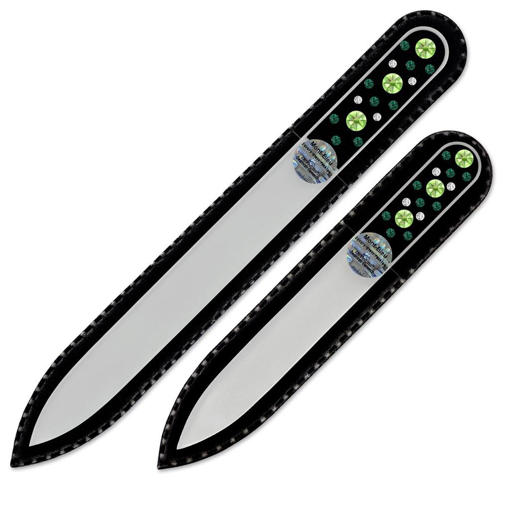 Set of 2 Glass Nail Files with Crystals CN-MS