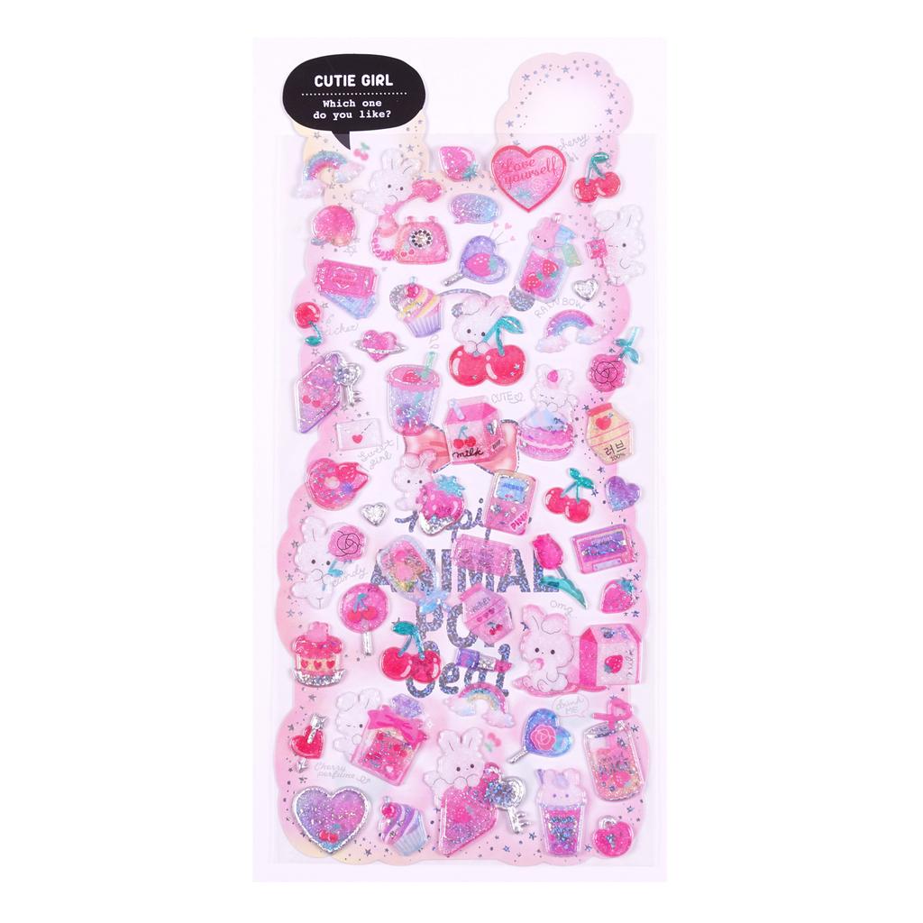 Viral Japanese Style Cute Animal Cartoon Stickers 1pcs Crystal Waterproof Decals for Children Reward Handmade Decoration