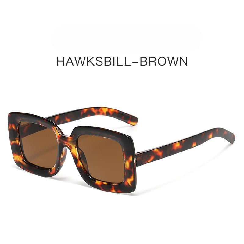 New Trend Fashion Square Shape Plastic Big Frame Sun Glasses UV 400 Travel Drive Sunglasses for Men Women