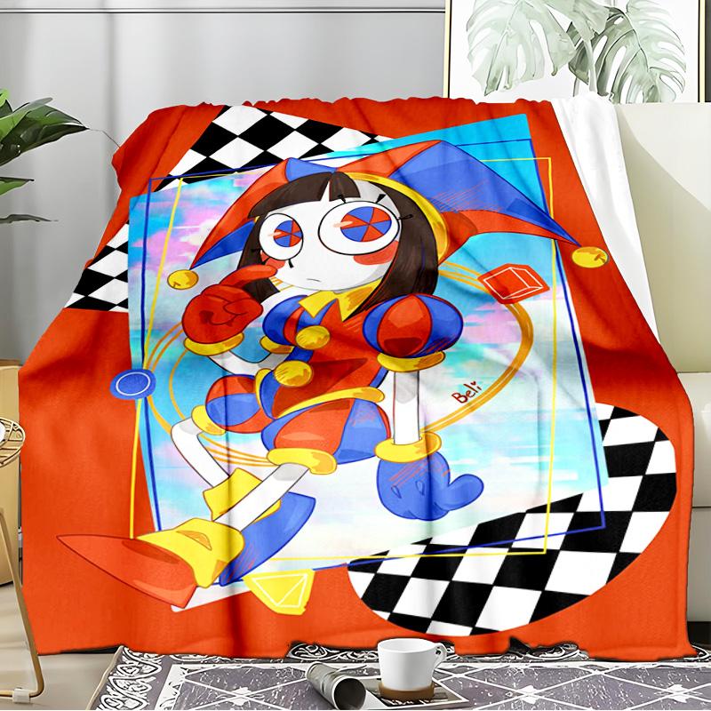 Digital Circus Adventure Blanket Flannel Throw for Sofa, Indoor, Camping, Living Room, Office, Chair, And Bed Soft Birthday Gift
