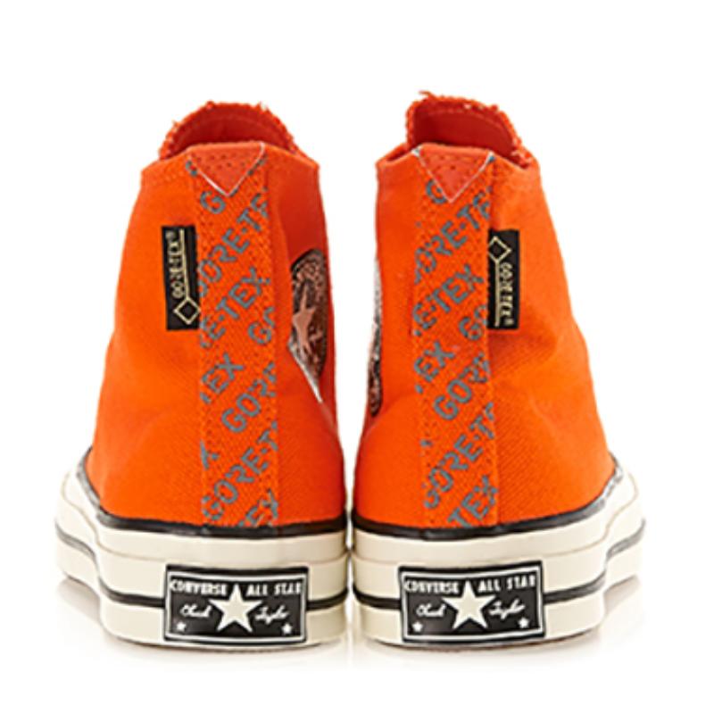 Converse 1970s Gore-Tex Round-toe Lace-up High-Top Canvas Shoes Unisex Orange
