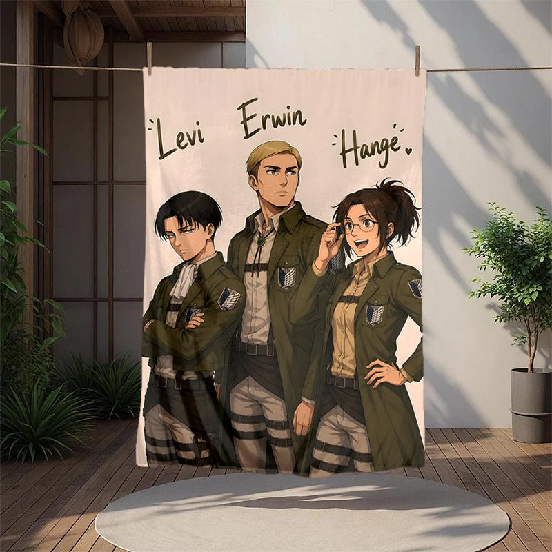 Erwin Levi Hange Flannel Blanket Soft Warm All-Season Throw, Design for Camping, Car Travel, Hiking Sofa, Bed, Office Perfect Gift for Parties