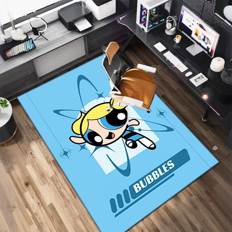 1Pc The Powerpuff Girls Printed rectangle carpet, home door mat, outdoor travel protection carpet A12