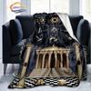 Print Freemasonry Flannel Blanket Masonic Air Conditioning Sofa  Portable Travel Camping   Suitable for All Season