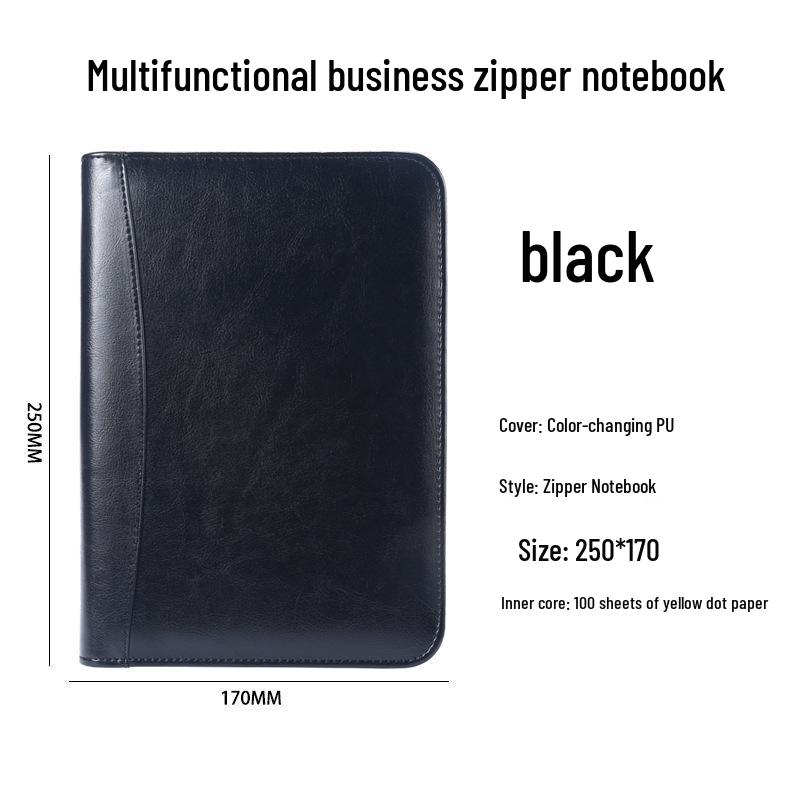 A5 Business Notebook with Calculator, Custom Logo & Zippered Pouch - Multifunctional Office Notepad