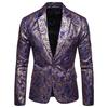 Men's Autumn and Winter Casual Ethnic Style Bronzing Floral Slim Suit Jacket