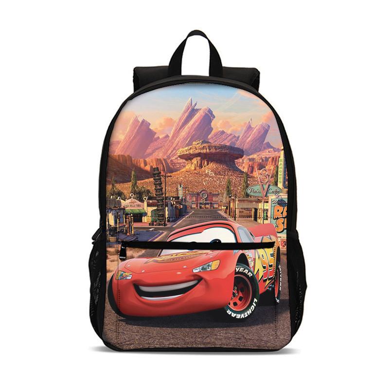 Cars Movies Cartoon Backpack For Kids With Nylon Material And Spacious Design