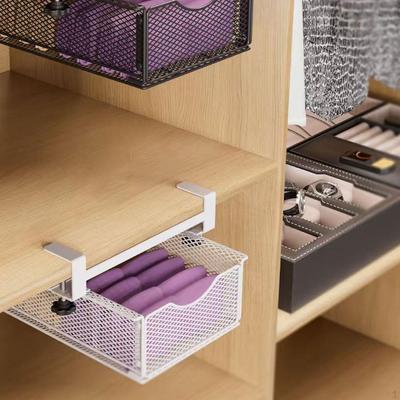 Under Shelf Pull Out Storage Basket Slide In Organizer Closet Cabinet Hanging Drawer