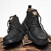 Botas Martin de invierno de caña alta estilo británico retro casual de cuero para exteriores senderismo impermeables y antideslizantes botas de aumento de altura