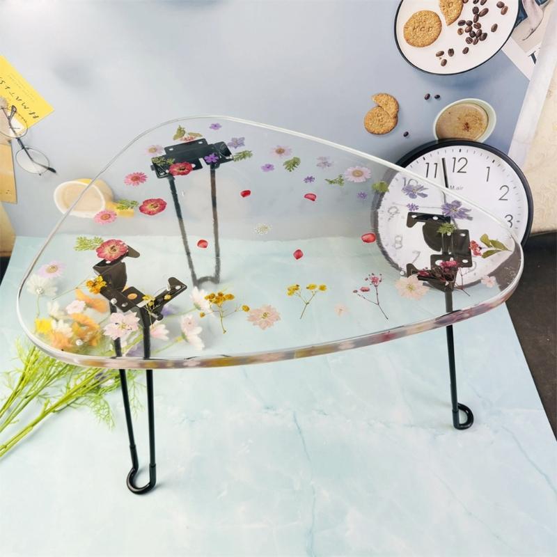 Table Crystal Epoxy Resin Mold DIY Handmade Oversized Triangle River Table Silicone Mold Large Table Ornaments Craft