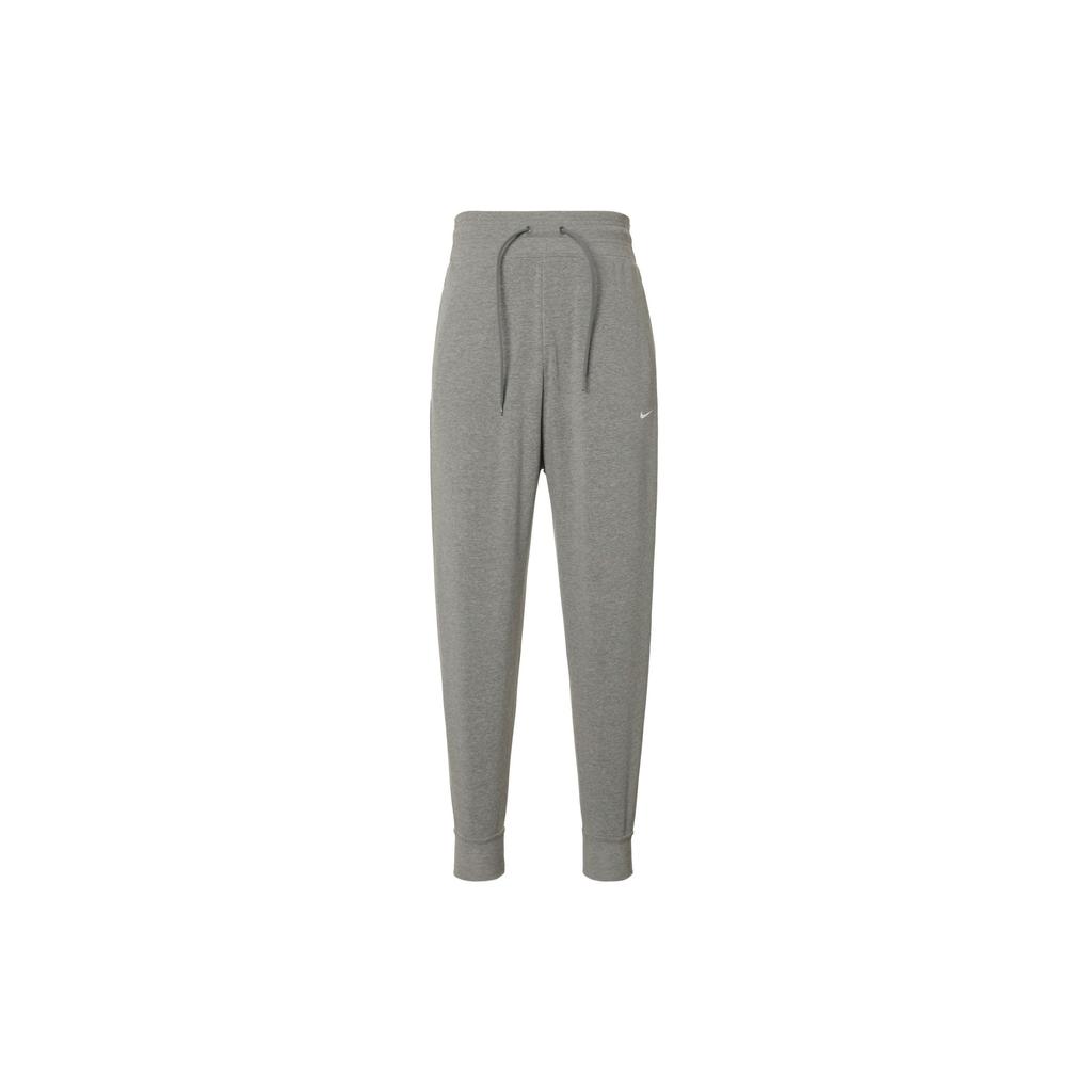Nike Dri-FIT One Solid Logo Drawstring Joggers Women Bottoms Grey FB5435-091