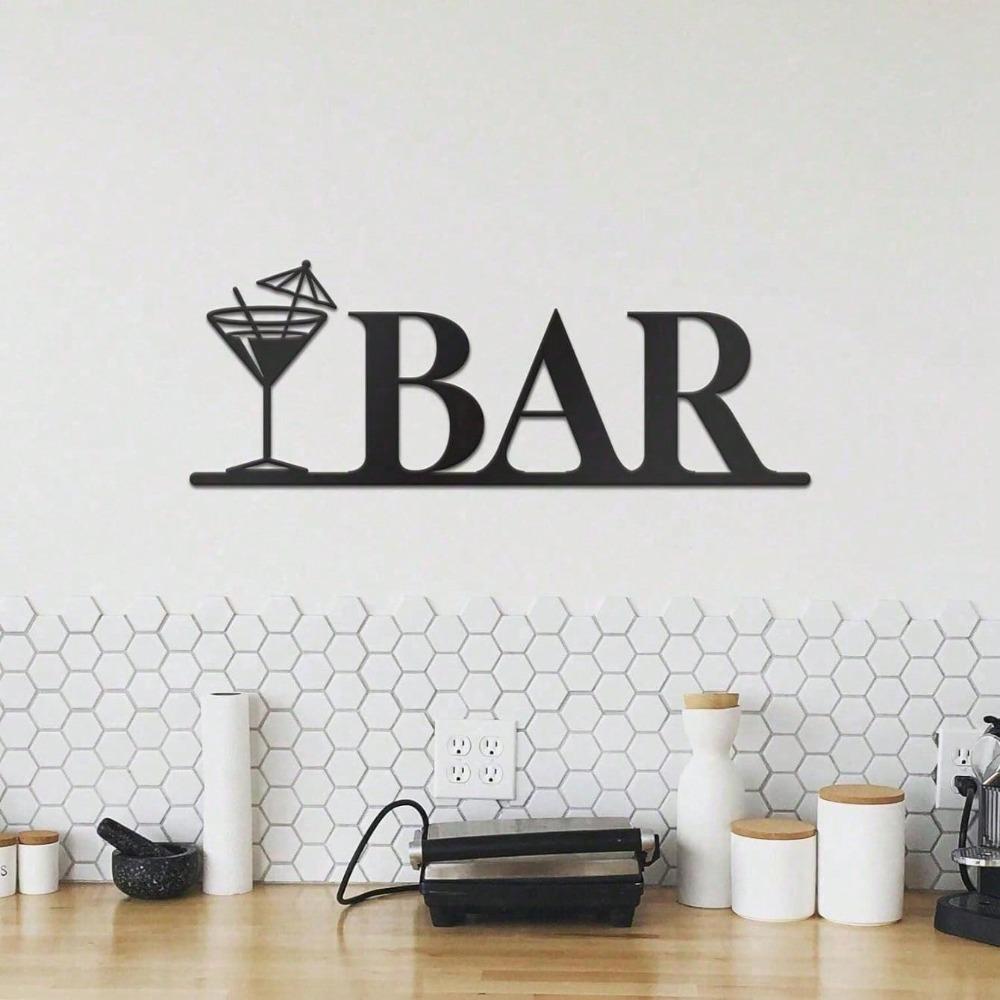 Black Metal Happy Hour Sign Vintage Pub Wall Decor for Home Bar Man Cave