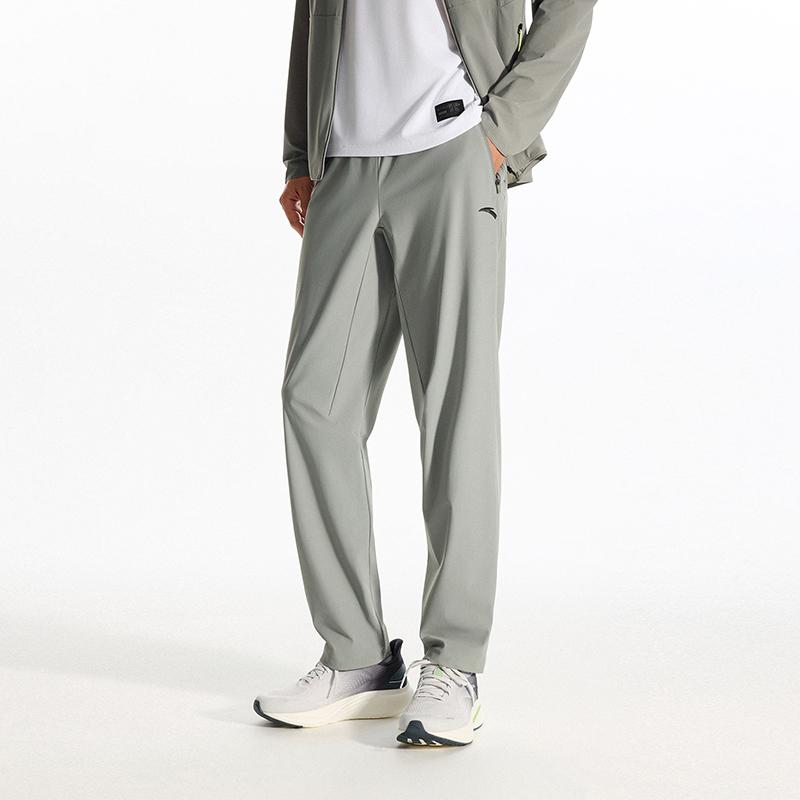 Anta Training Long Pants Summer Knit Sports Pants Men bottoms Granite-Gray 952627304-2