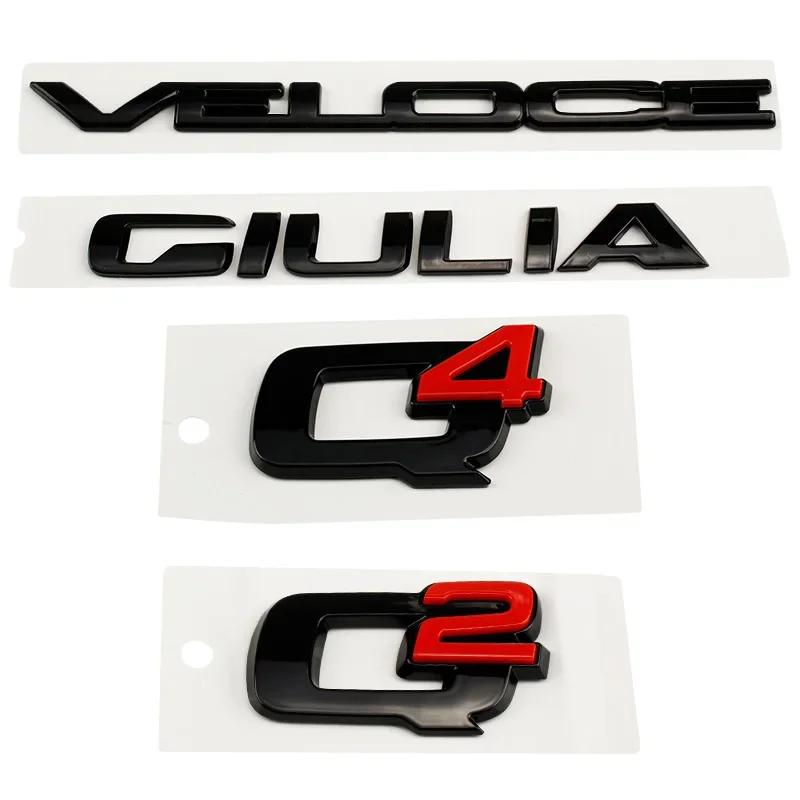QSGJL1 ABS Car Rear Trunk Badge Sticker for Alfa Romeo GIULIA STELVIO Veloce Ti Logo 147 156 159 SPORT Side Decal Letter Emblem