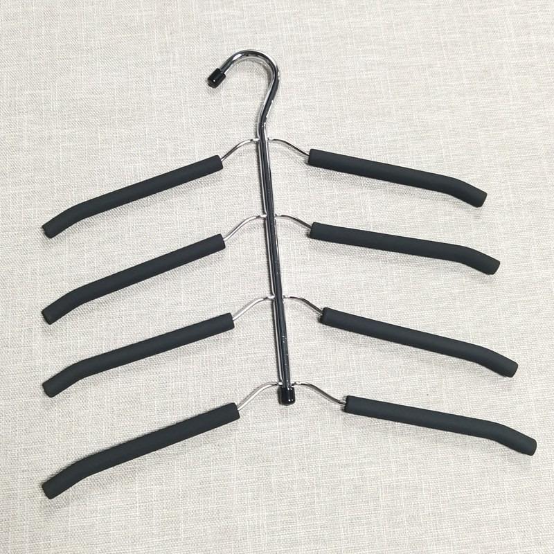 Space Saving 5 Tier Non Slip Hanger, Stackable Multi Layer Clothes Rack For T Shirts And Shirts, Heavy Duty Plastic Coated Wire Organizer